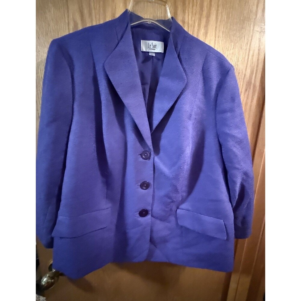 LeSuit Women's Blazer Suit Jacket Size 22W Purple Classic Business Career Office